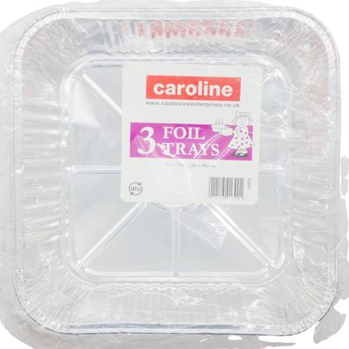 Caroline 3 Foil Trays 210 x 210 x 50mm Caroline 3 Foil Trays 210 x 210 x 50mm